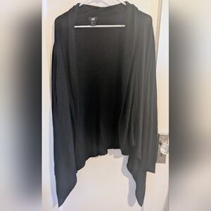 H&M Elegant Black Drape Front Cardigan